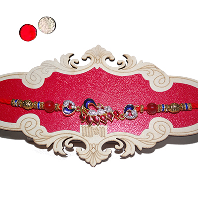 "AMERICAN DIAMOND (AD) RAKHI -AD 4080 A- CODE-004 (1 RAKHI) - Click here to View more details about this Product